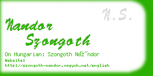 nandor szongoth business card